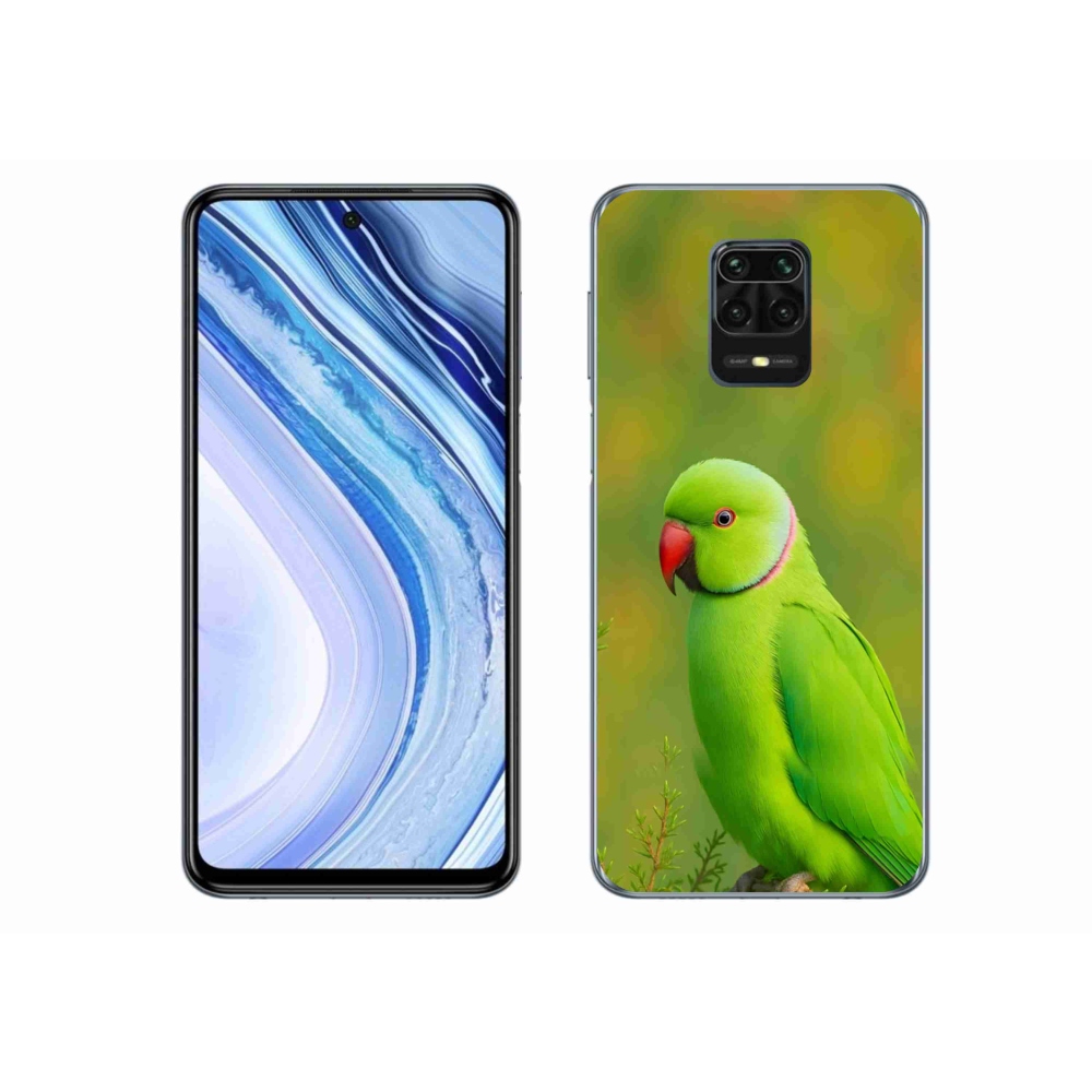 Gelový kryt mmCase na Xiaomi Redmi Note 9 Pro - papoušek alexandr 2