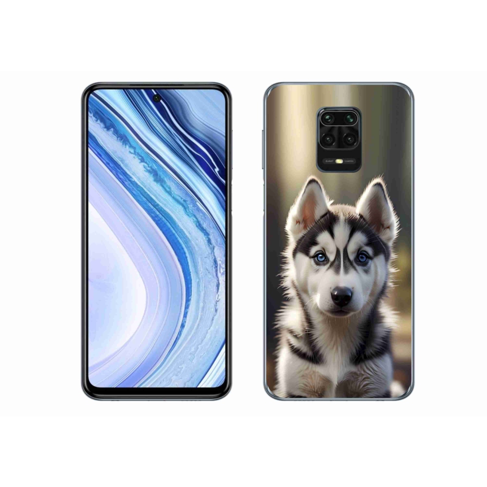 Gelový kryt mmCase na Xiaomi Redmi Note 9 Pro - roztomilý sibiřský husky