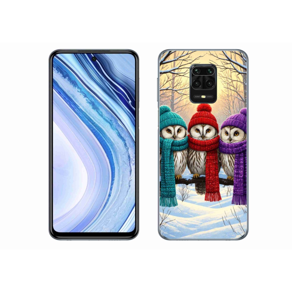 Gelový kryt mmCase na Xiaomi Redmi Note 9 Pro - soví přátelé