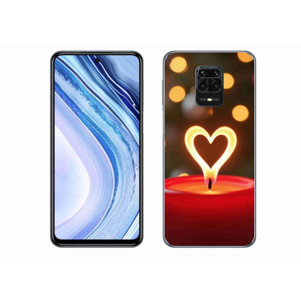 Gelový kryt mmCase na Xiaomi Redmi Note 9 Pro - srdce z plamene