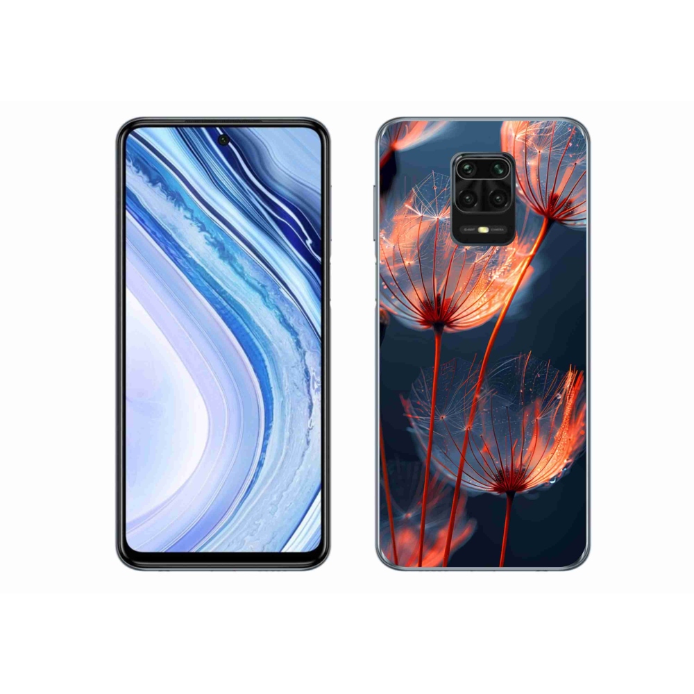 Gelový kryt mmCase na Xiaomi Redmi Note 9 Pro - světélkující chmýří