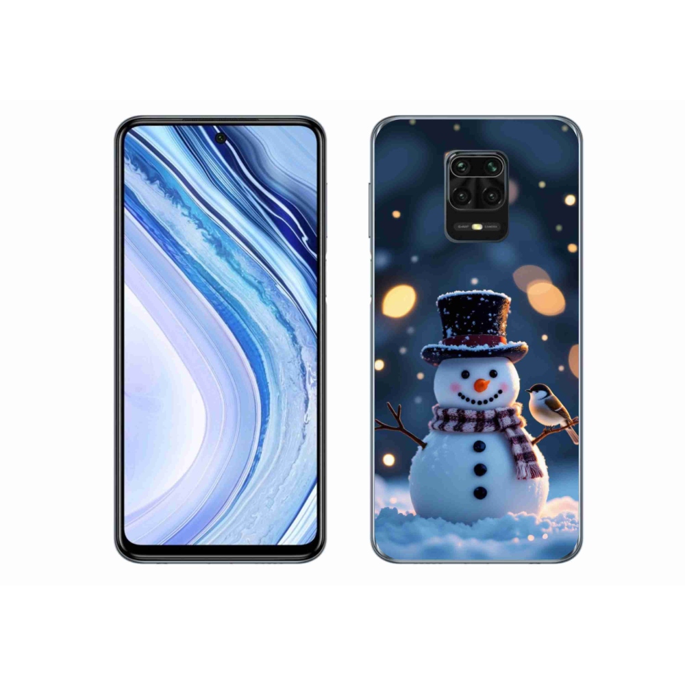 Gelový kryt mmCase na Xiaomi Redmi Note 9 Pro - vánoční sněhulák