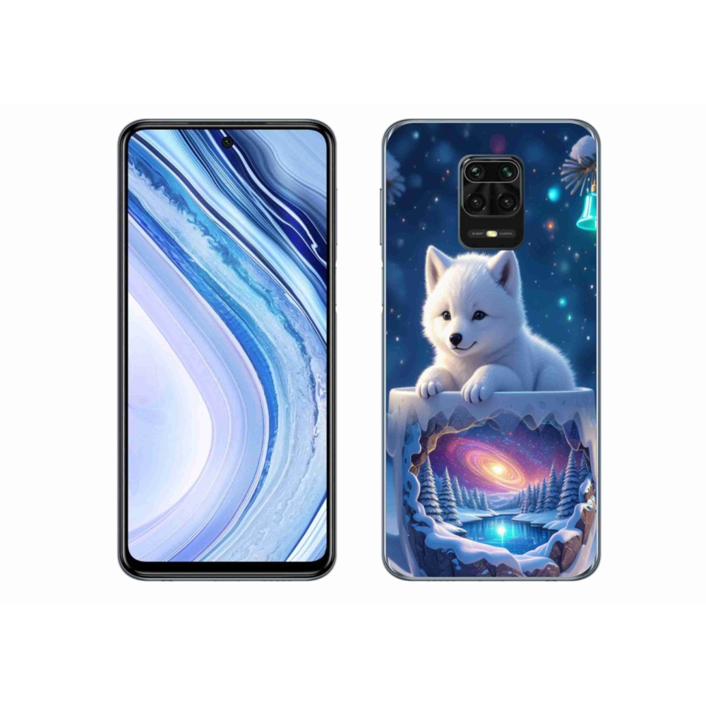 Gelový kryt mmCase na Xiaomi Redmi Note 9 Pro - vánoční štěně