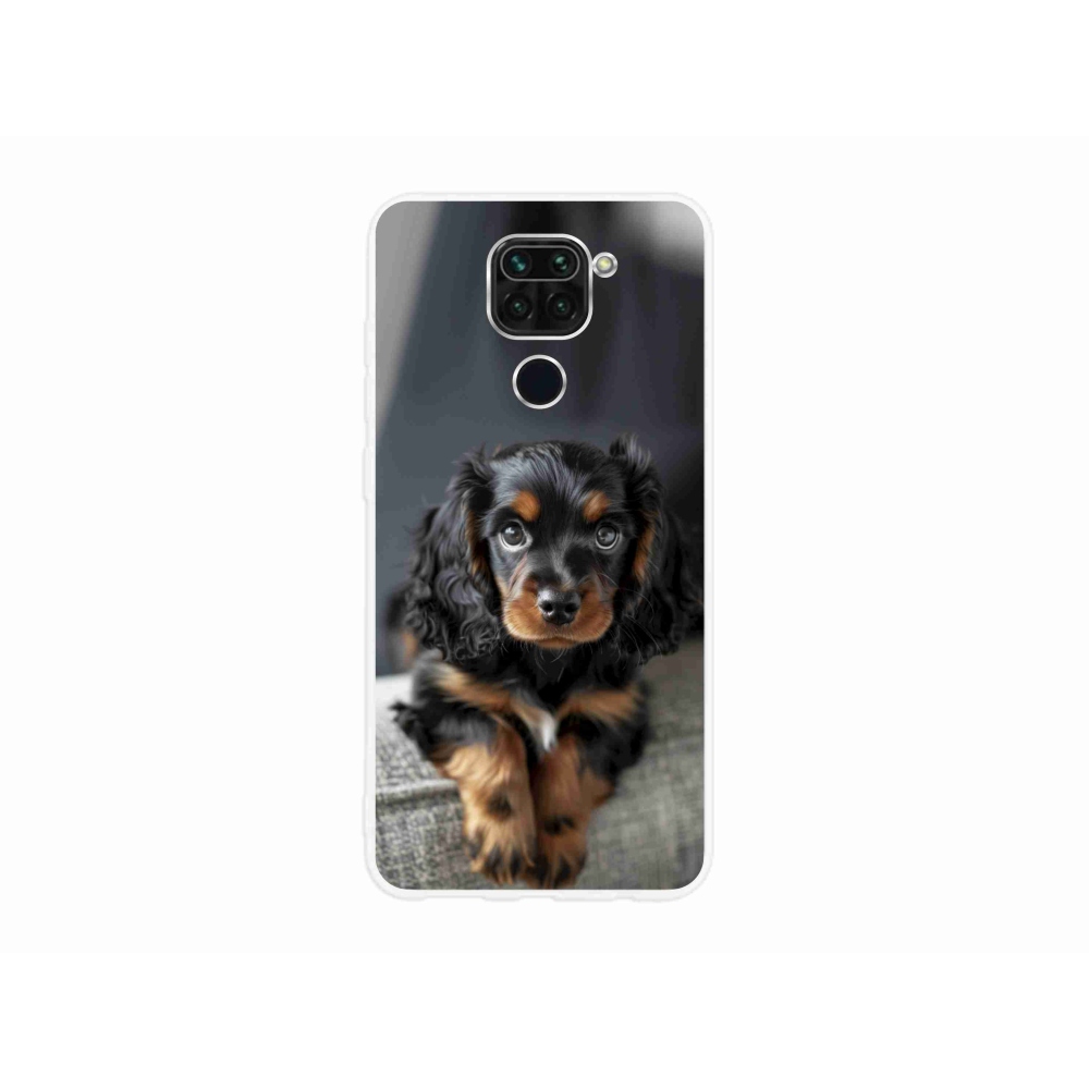 Gelový kryt mmCase na Xiaomi Redmi Note 9 - roztomilý dlouhosrstý jezevčík