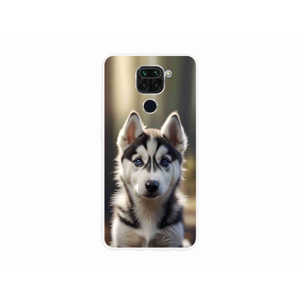 Gelový kryt mmCase na Xiaomi Redmi Note 9 - roztomilý sibiřský husky