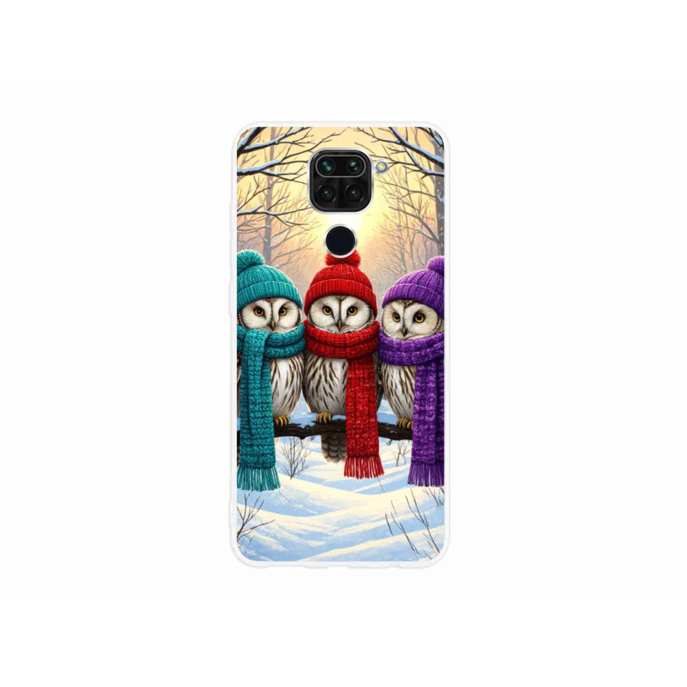 Gelový kryt mmCase na Xiaomi Redmi Note 9 - soví přátelé