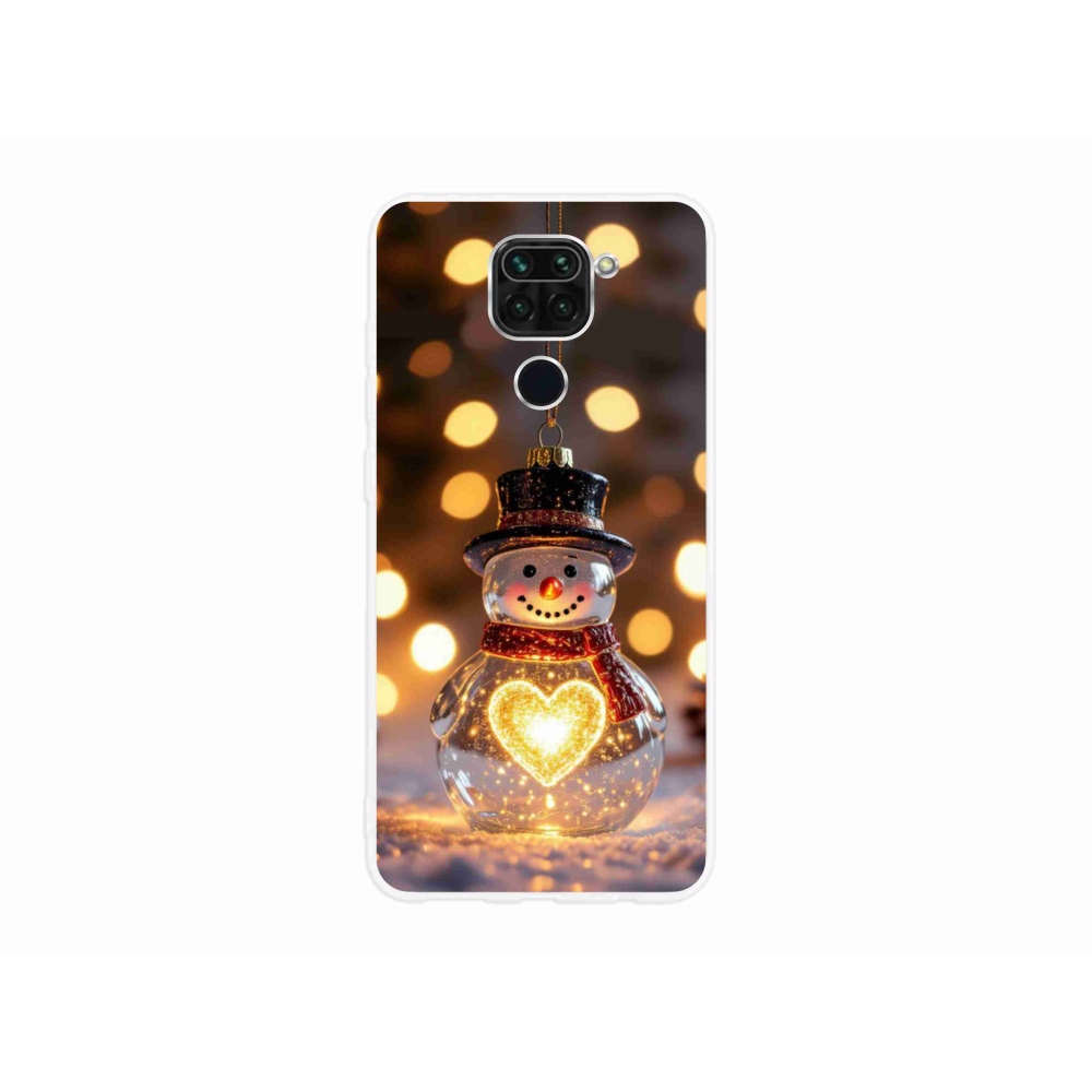 Gelový kryt mmCase na Xiaomi Redmi Note 9 - svítící vánoční sněhulák