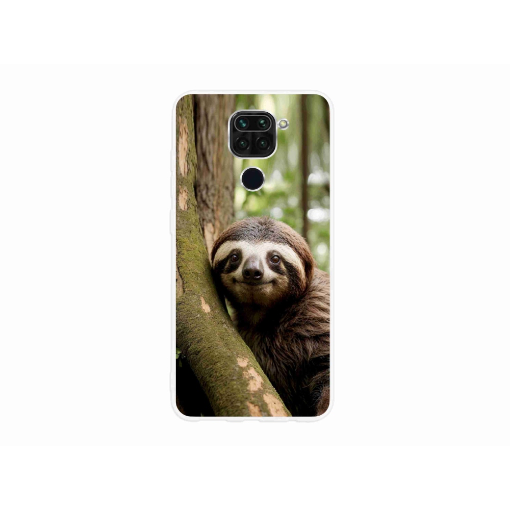 Gelový kryt mmCase na Xiaomi Redmi Note 9 - usměvavý lenochod
