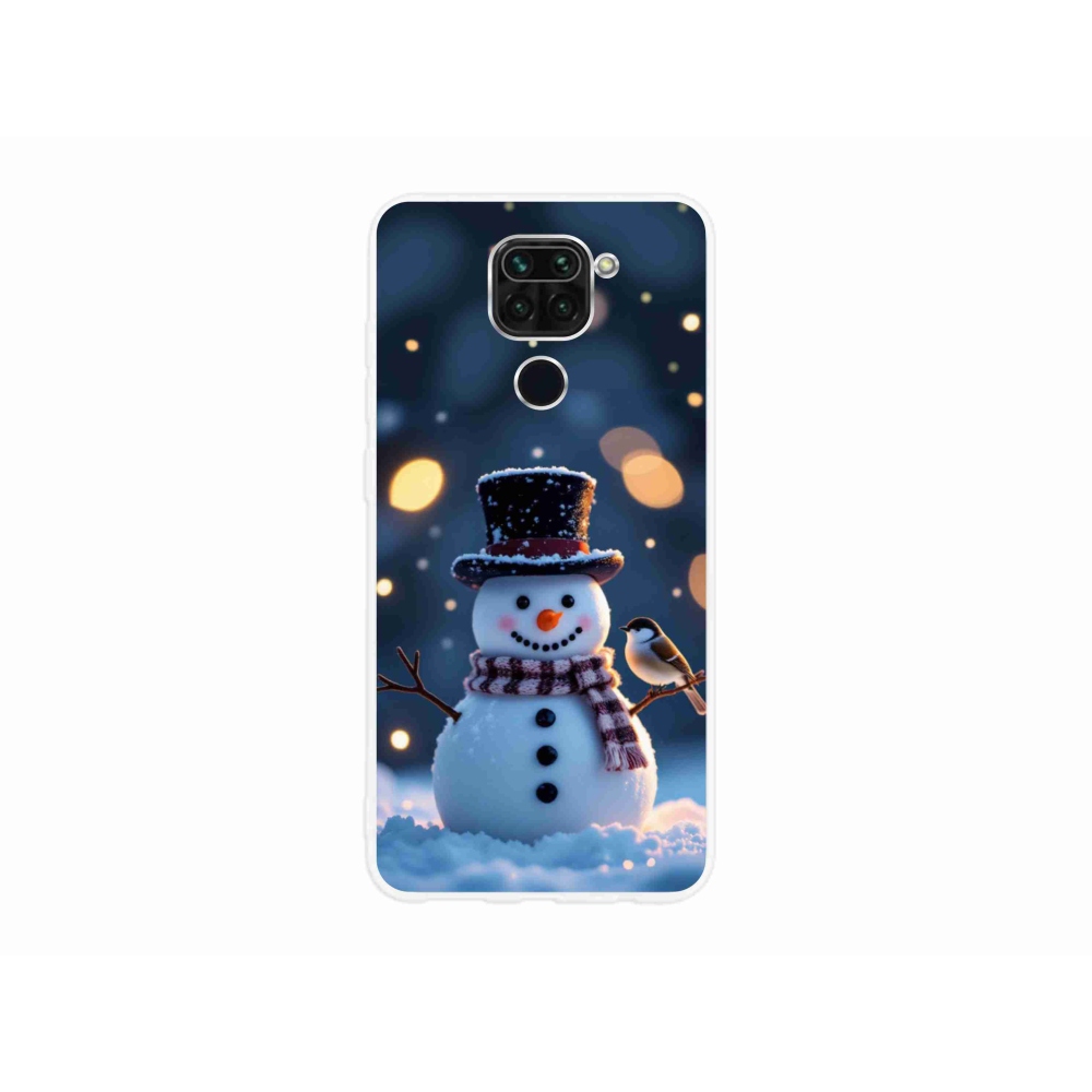 Gelový kryt mmCase na Xiaomi Redmi Note 9 - vánoční sněhulák