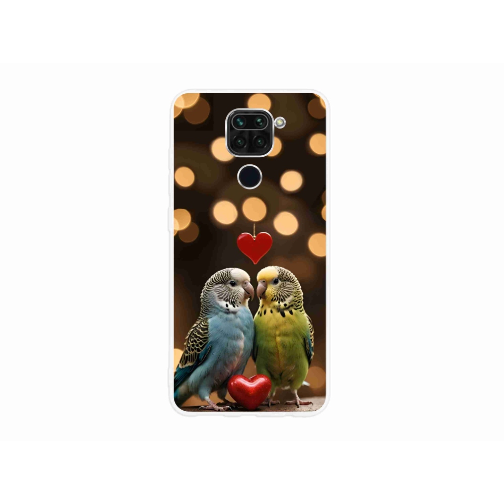 Gelový kryt mmCase na Xiaomi Redmi Note 9 - zamilovaní papoušci
