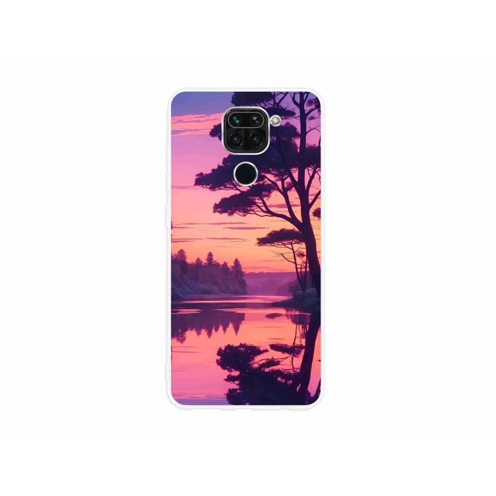 Gelový kryt mmCase na Xiaomi Redmi Note 9 - západ slunce nad jezerem