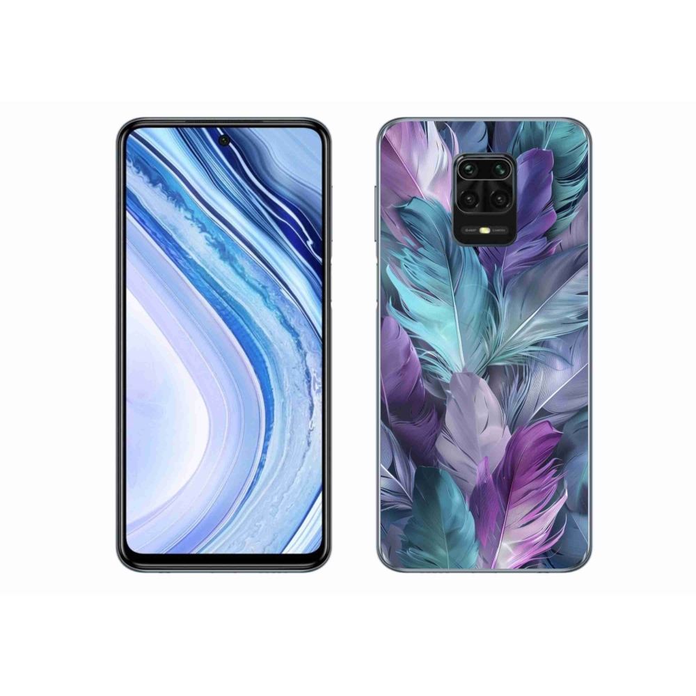 Gelový kryt mmCase na Xiaomi Redmi Note 9S - barevné peří 2