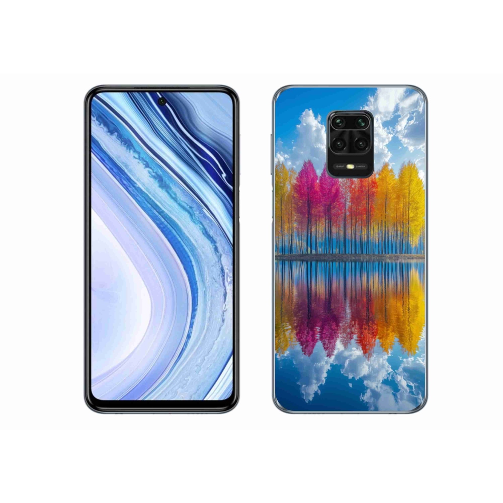 Gelový kryt mmCase na Xiaomi Redmi Note 9S - barevné stromy