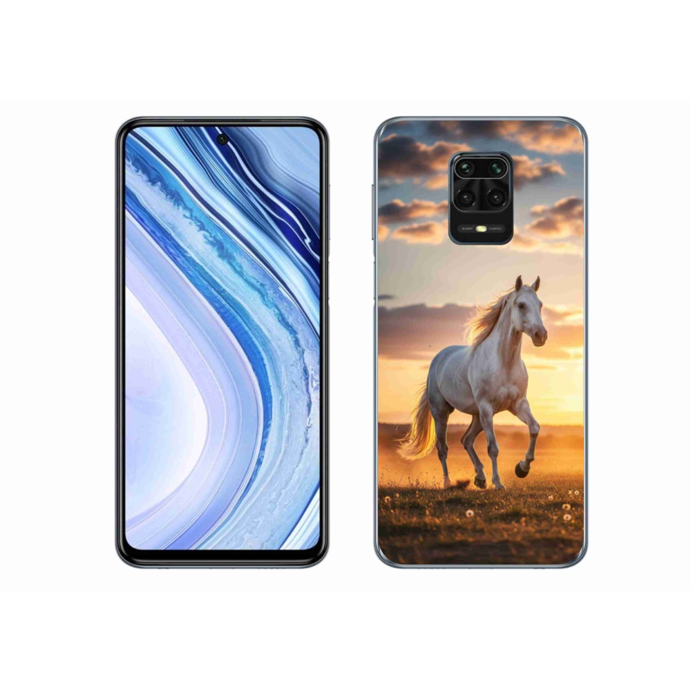 Gelový kryt mmCase na Xiaomi Redmi Note 9S - běžící bílý kůň 2