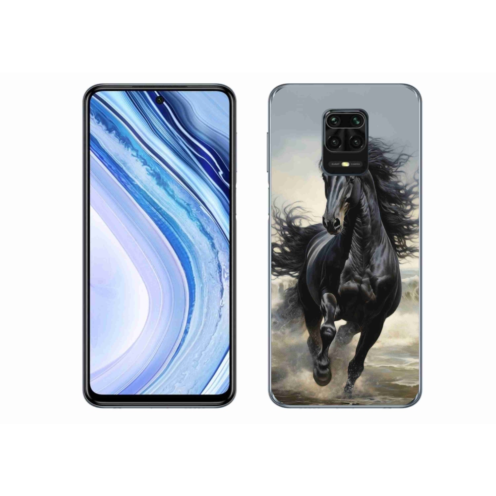 Gelový kryt mmCase na Xiaomi Redmi Note 9S - běžící černý kůň