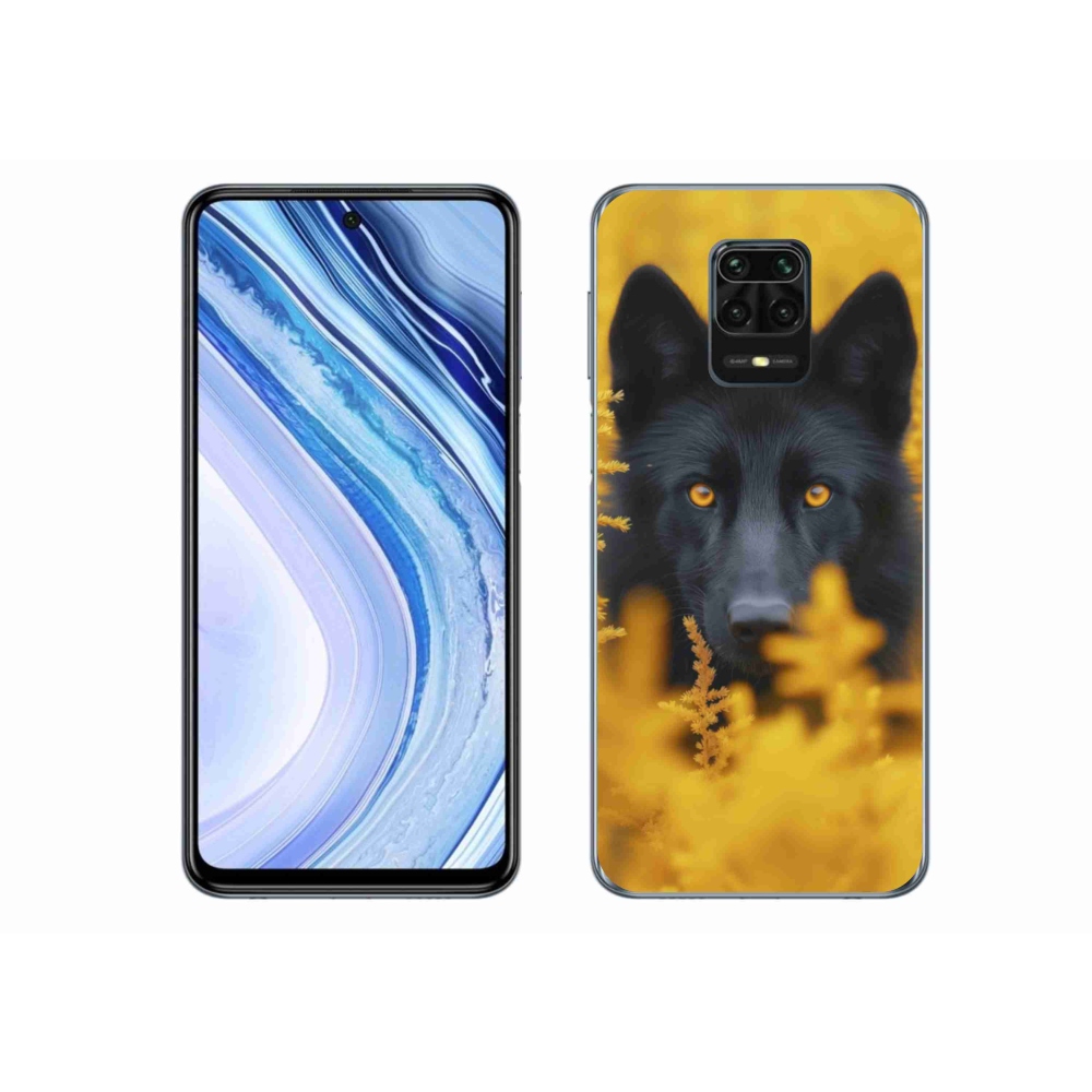 Gelový kryt mmCase na Xiaomi Redmi Note 9S - černý vlk 2