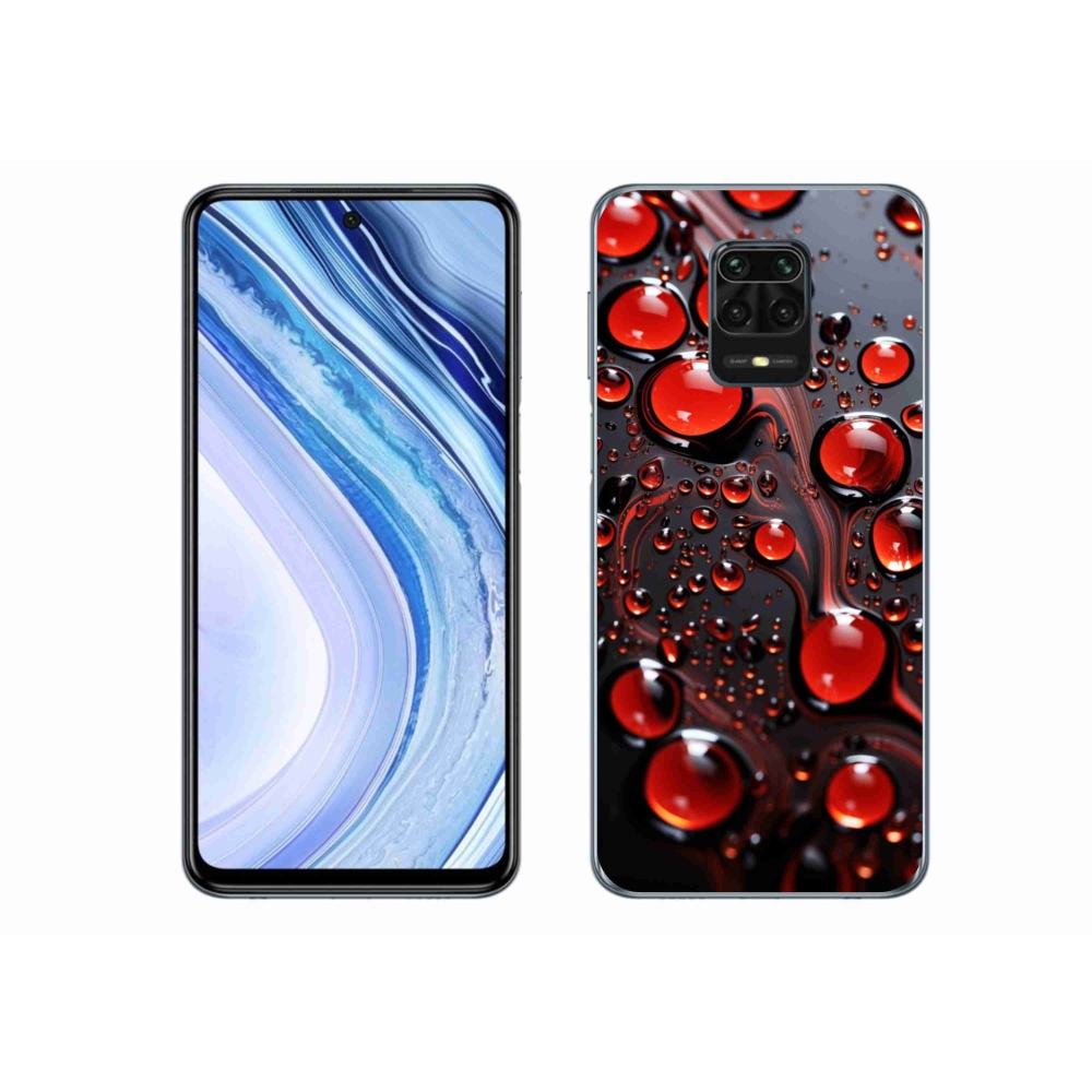 Gelový kryt mmCase na Xiaomi Redmi Note 9S - červené kapky 2