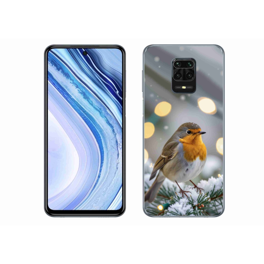 Gelový kryt mmCase na Xiaomi Redmi Note 9S - červenka v zimě
