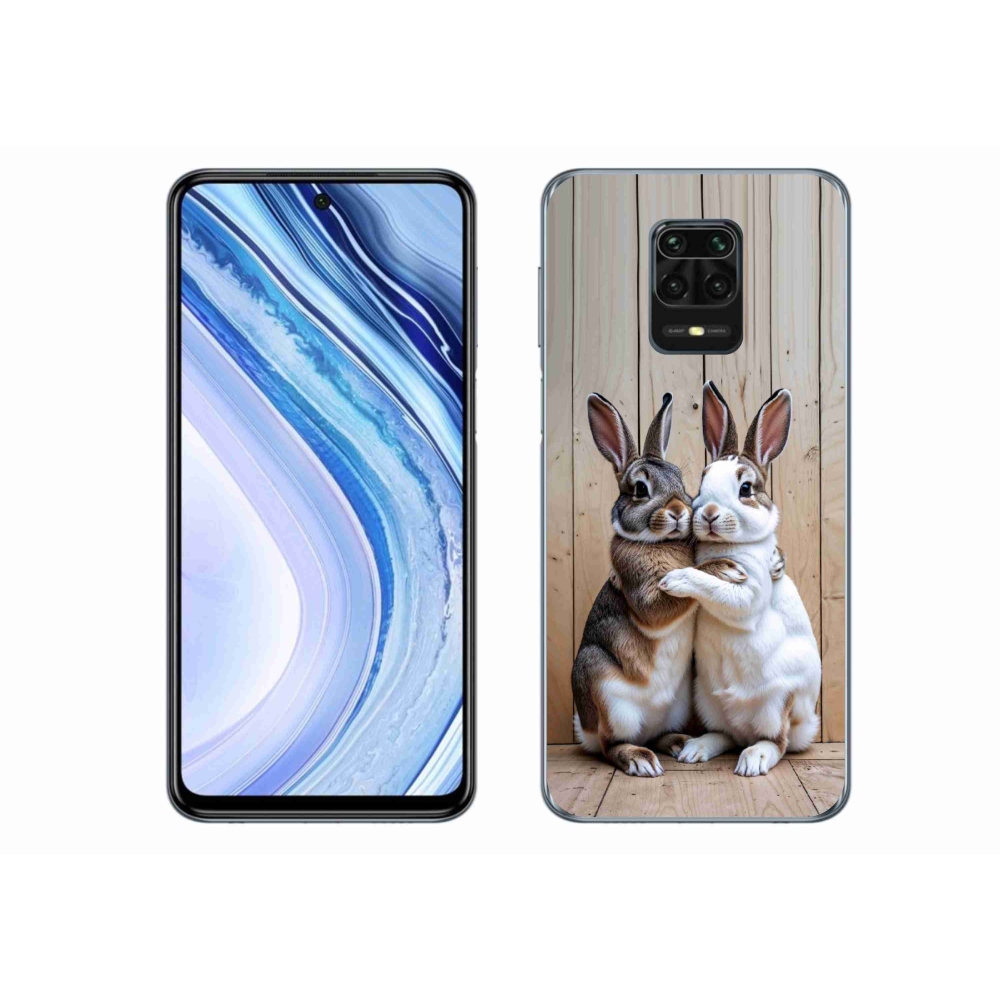 Gelový kryt mmCase na Xiaomi Redmi Note 9S - králičí pár