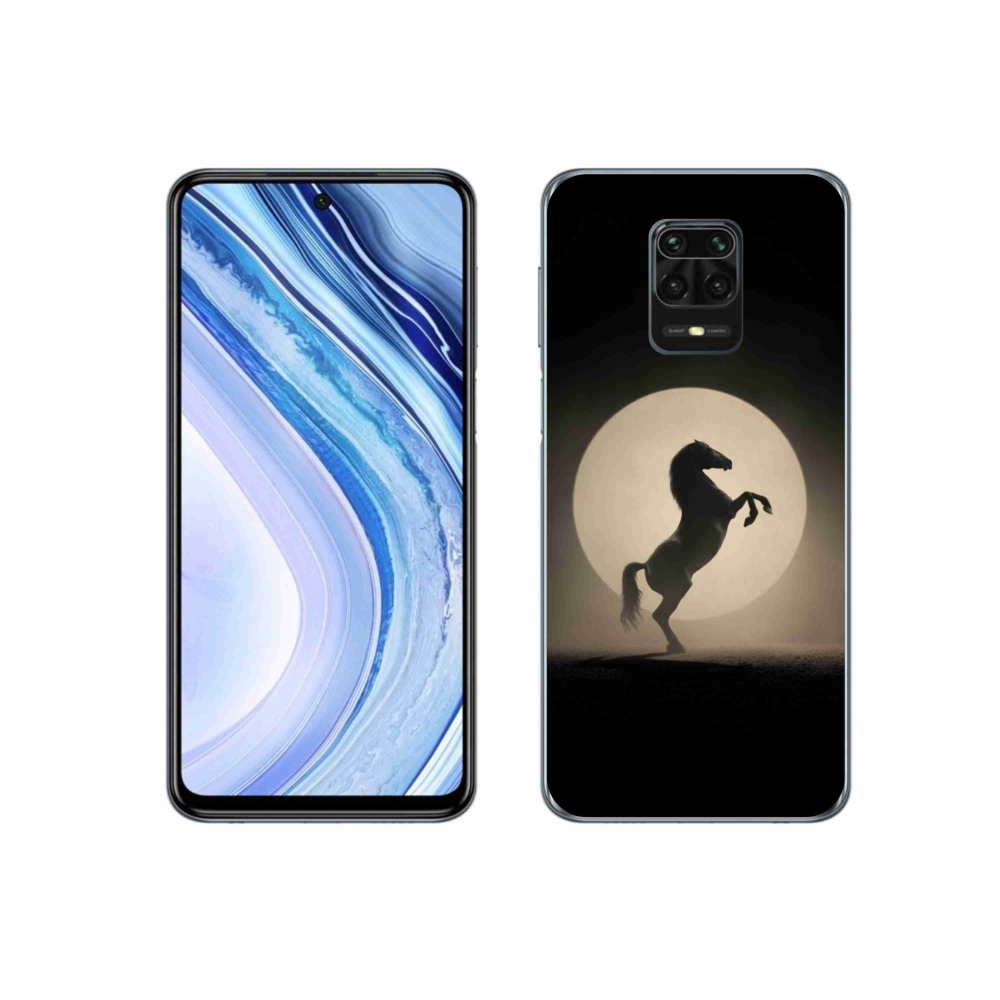 Gelový kryt mmCase na Xiaomi Redmi Note 9S - kůň v siluetě