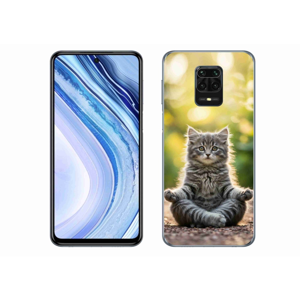 Gelový kryt mmCase na Xiaomi Redmi Note 9S - meditující kotě