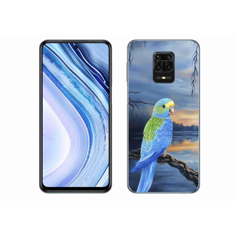 Gelový kryt mmCase na Xiaomi Redmi Note 9S - modrý papoušek