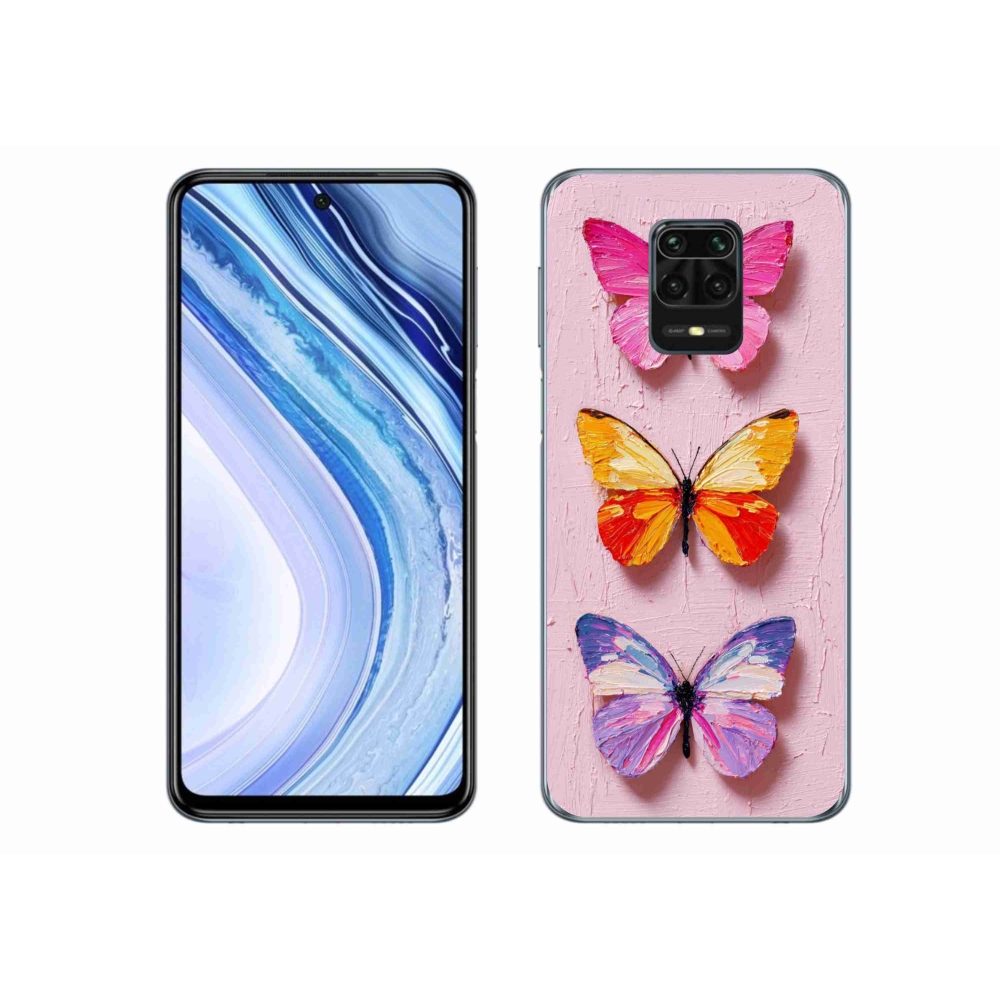 Gelový kryt mmCase na Xiaomi Redmi Note 9S - motýlí trojice