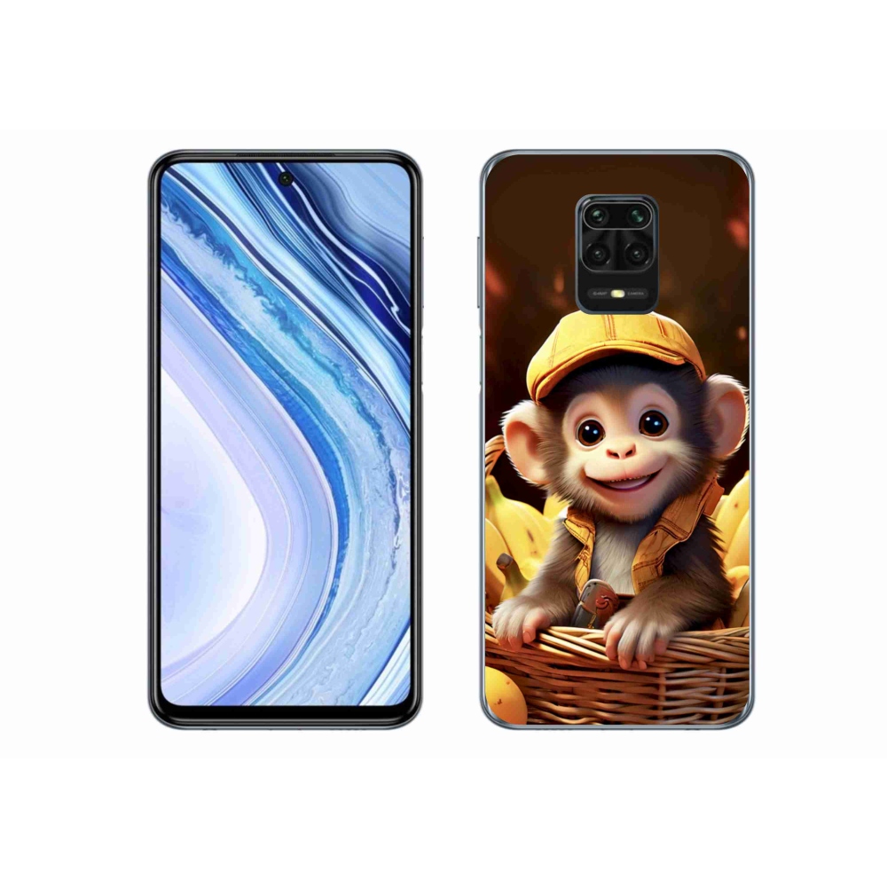 Gelový kryt mmCase na Xiaomi Redmi Note 9S - opice v košíku