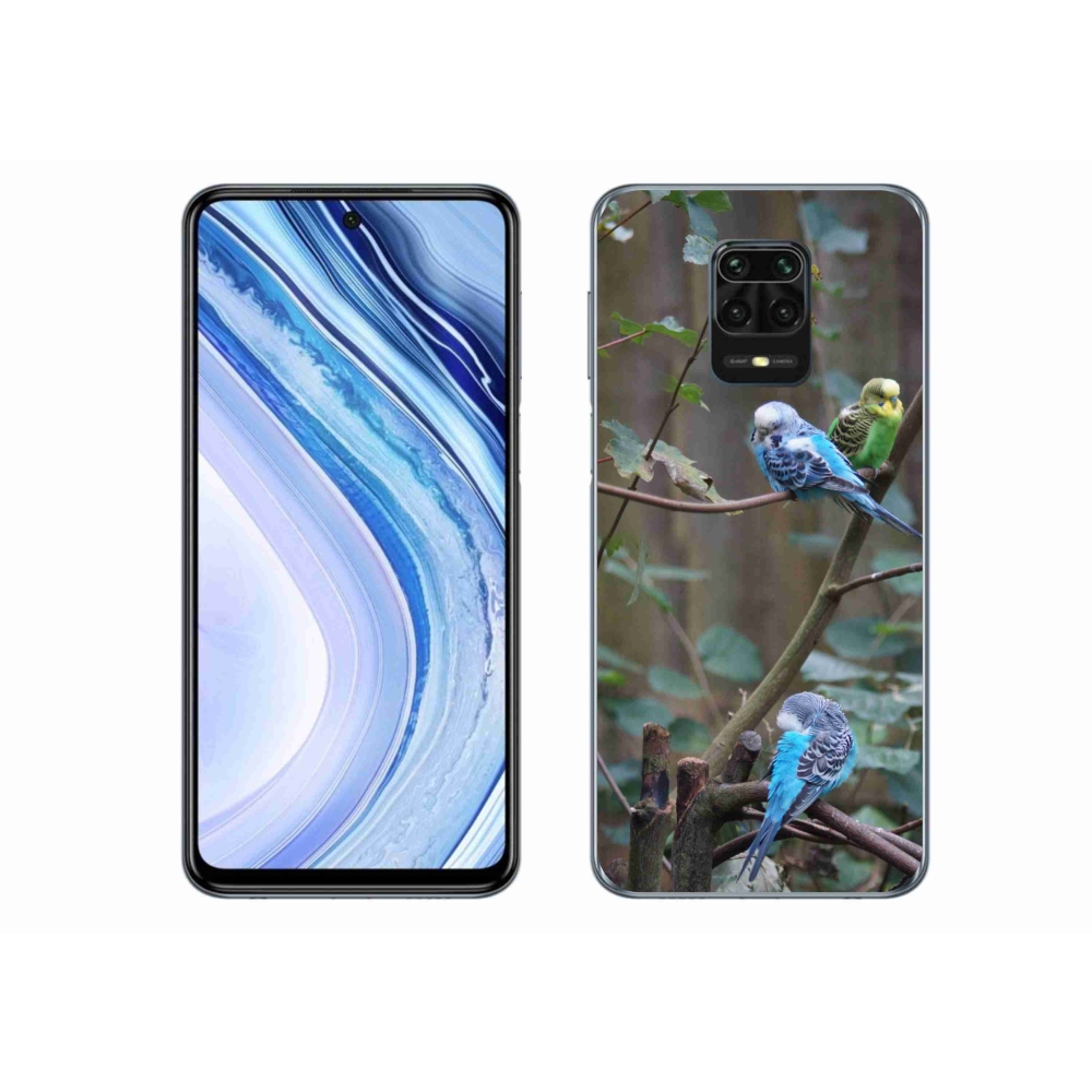 Gelový kryt mmCase na Xiaomi Redmi Note 9S - papoušci na větvi