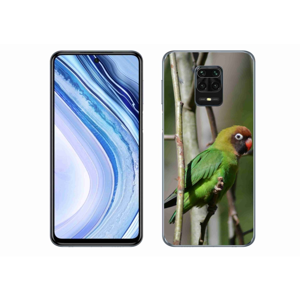 Gelový kryt mmCase na Xiaomi Redmi Note 9S - papoušek agapornis