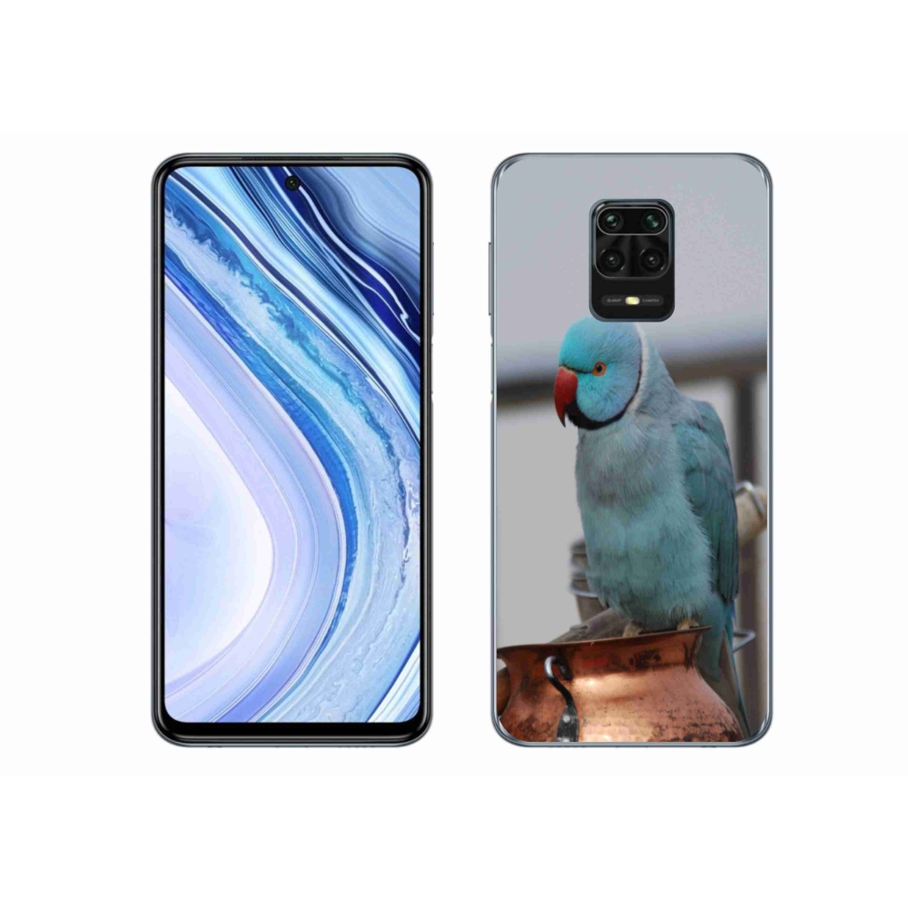 Gelový kryt mmCase na Xiaomi Redmi Note 9S - papoušek alexandr modrý