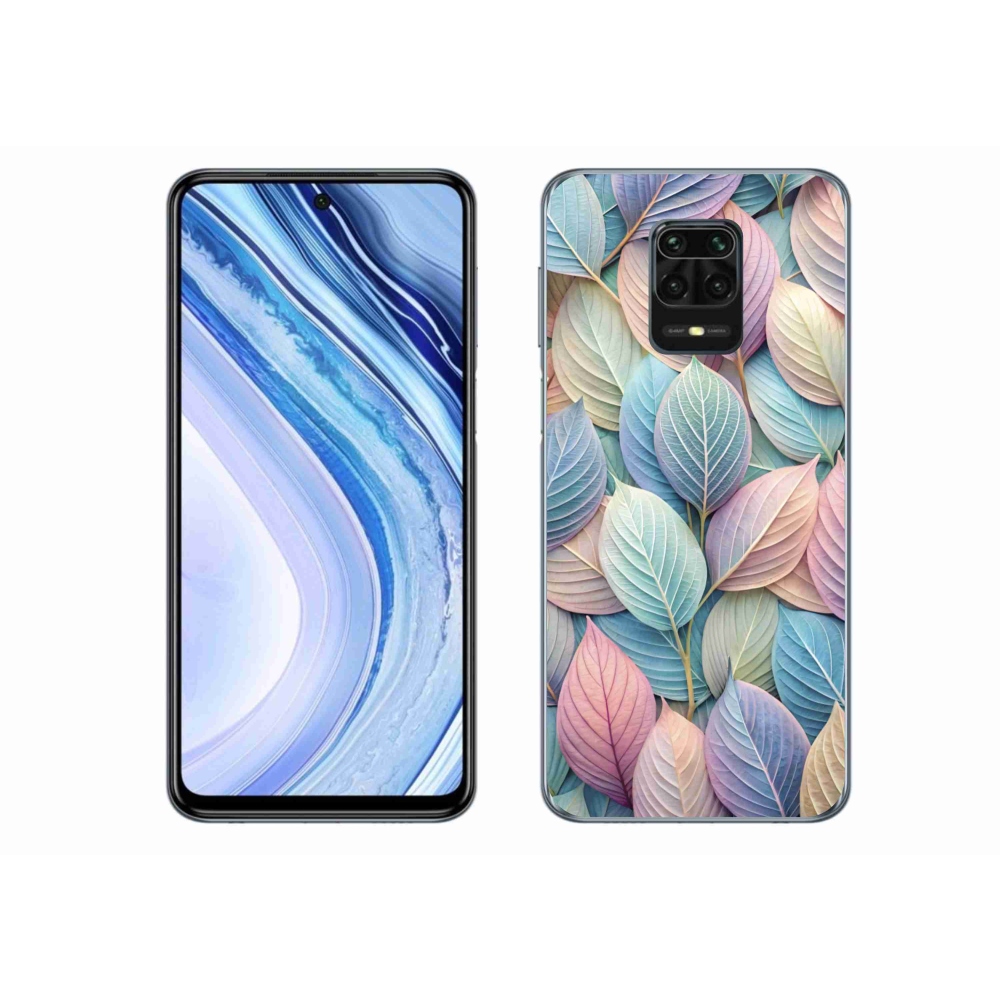 Gelový kryt mmCase na Xiaomi Redmi Note 9S - pastelové listy