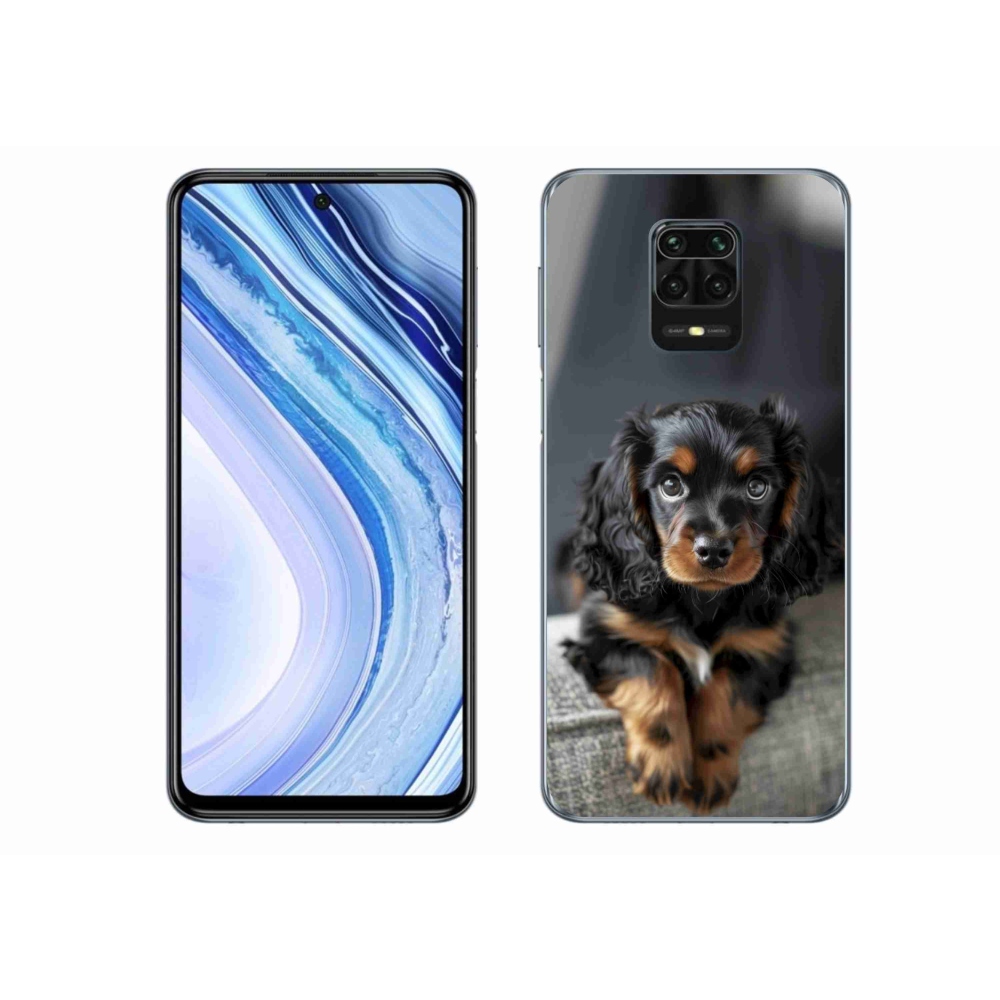 Gelový kryt mmCase na Xiaomi Redmi Note 9S - roztomilý dlouhosrstý jezevčík