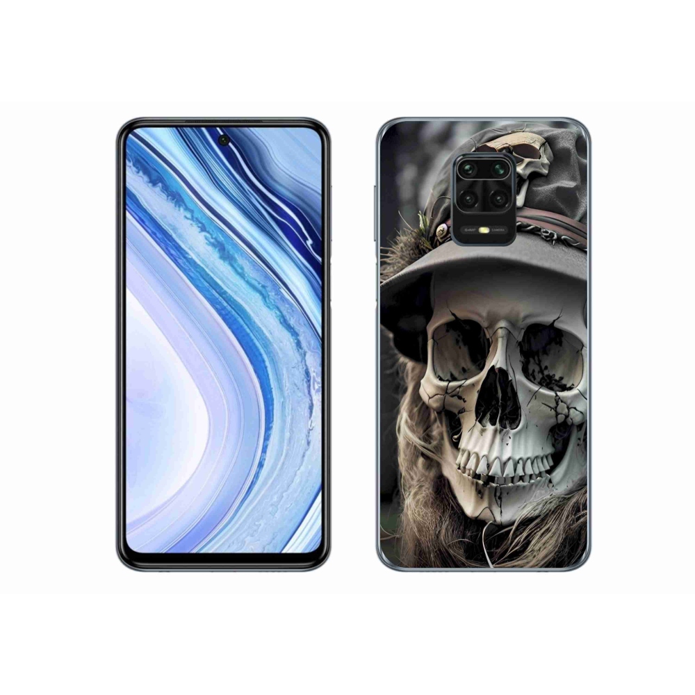 Gelový kryt mmCase na Xiaomi Redmi Note 9S - temná lebka