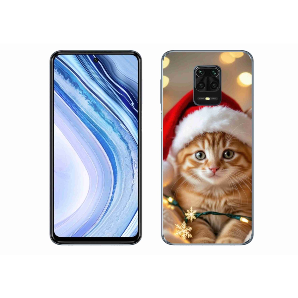 Gelový kryt mmCase na Xiaomi Redmi Note 9S - vánoční kotě