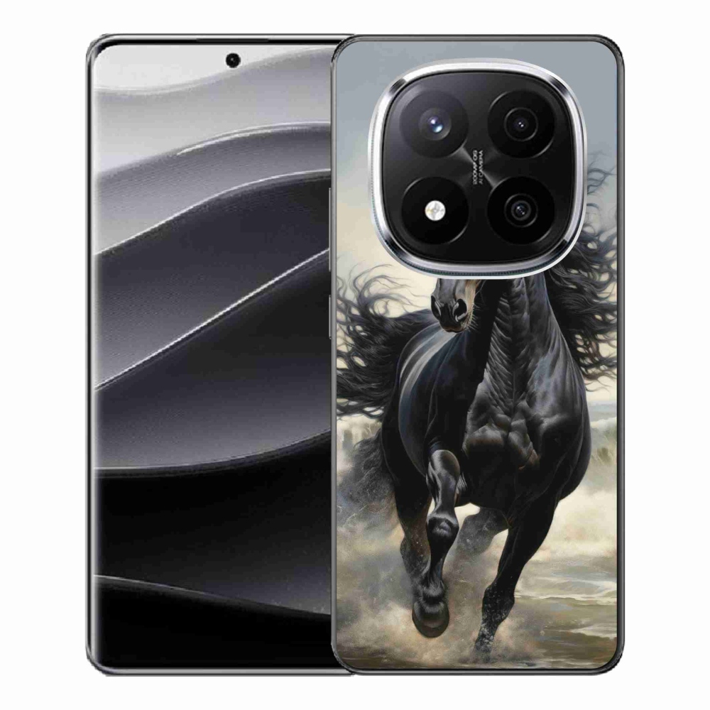 Gelový kryt mmCase na Xiaomi Remdi Note 14 Pro+ 5G - běžící černý kůň
