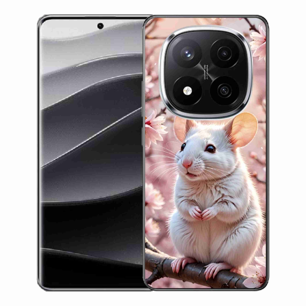 Gelový kryt mmCase na Xiaomi Remdi Note 14 Pro+ 5G - bílá myš na větvi