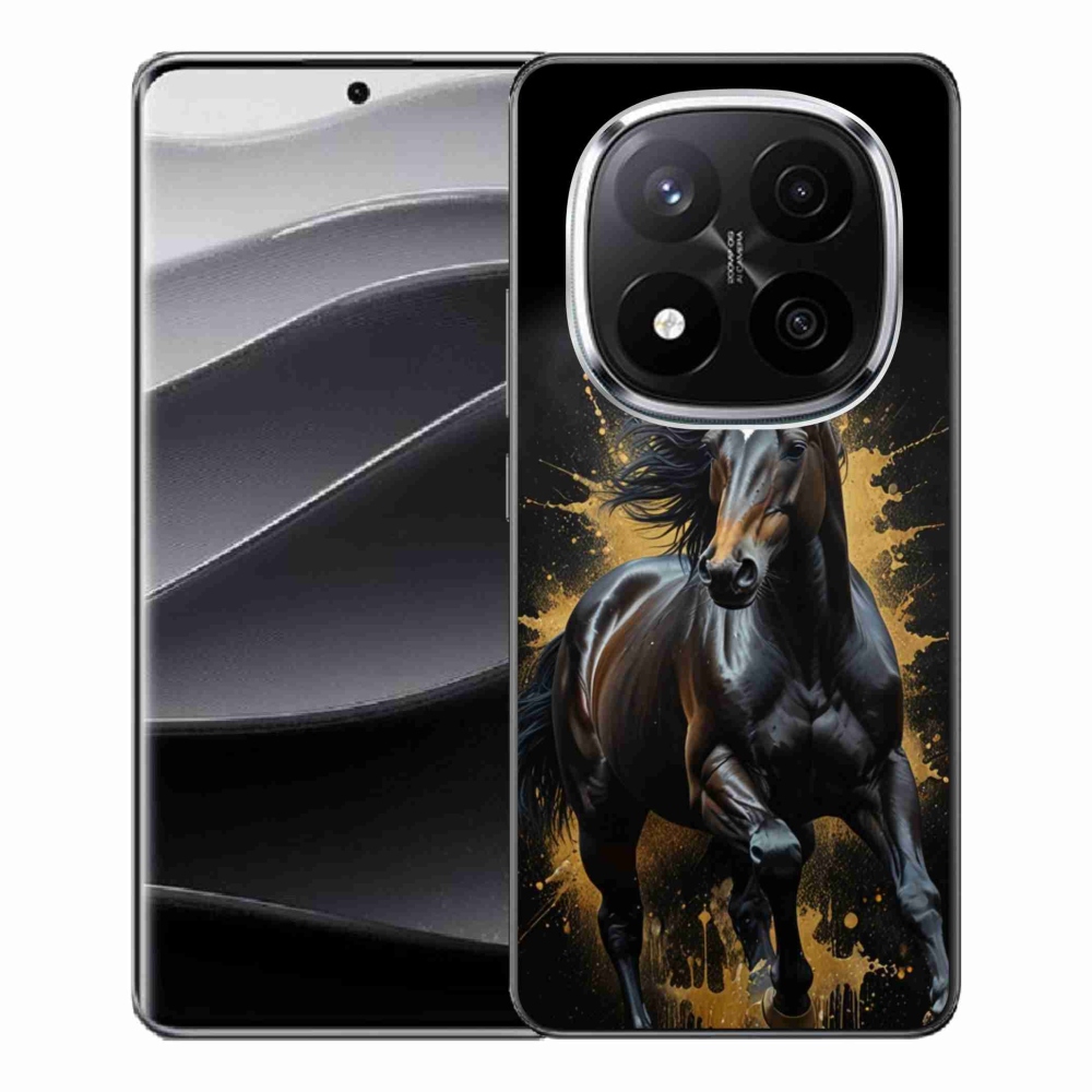 Gelový kryt mmCase na Xiaomi Remdi Note 14 Pro+ 5G - elegantní černý hřebec