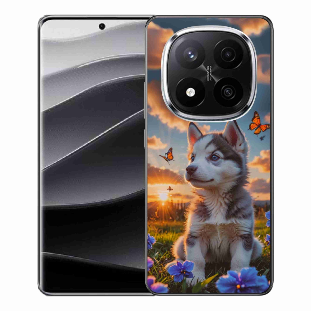 Gelový kryt mmCase na Xiaomi Remdi Note 14 Pro+ 5G - husky při západu slunce