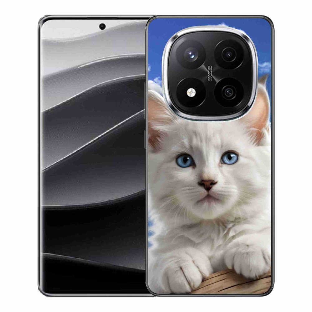 Gelový kryt mmCase na Xiaomi Remdi Note 14 Pro+ 5G - kotě a oblaka