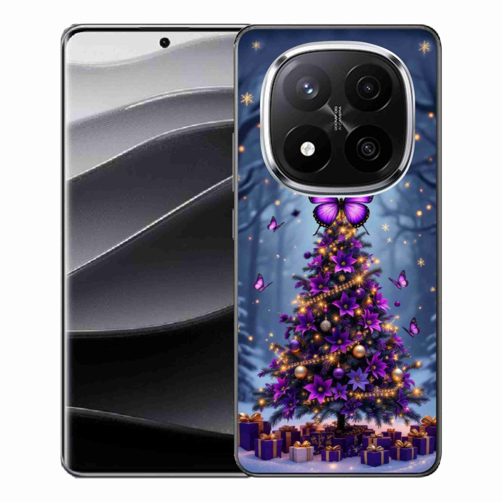 Gelový kryt mmCase na Xiaomi Remdi Note 14 Pro+ 5G - motýlí vánoční stromek