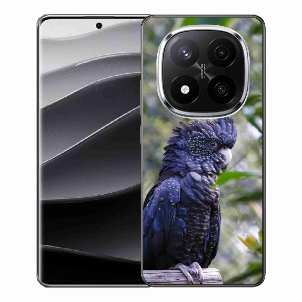 Gelový kryt mmCase na Xiaomi Remdi Note 14 Pro+ 5G - papoušek kakadu černý