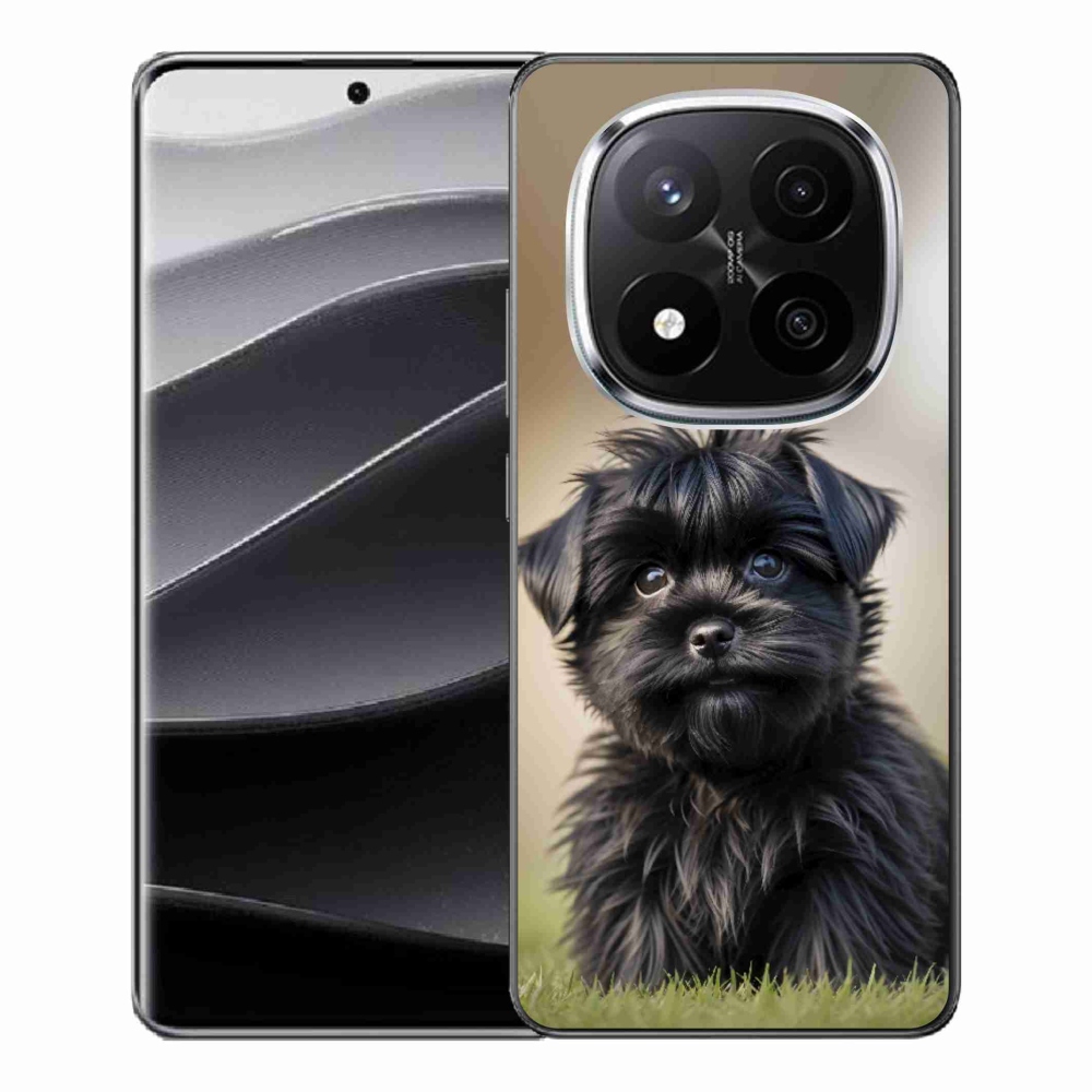 Gelový kryt mmCase na Xiaomi Remdi Note 14 Pro+ 5G - roztomilý černý pejsek