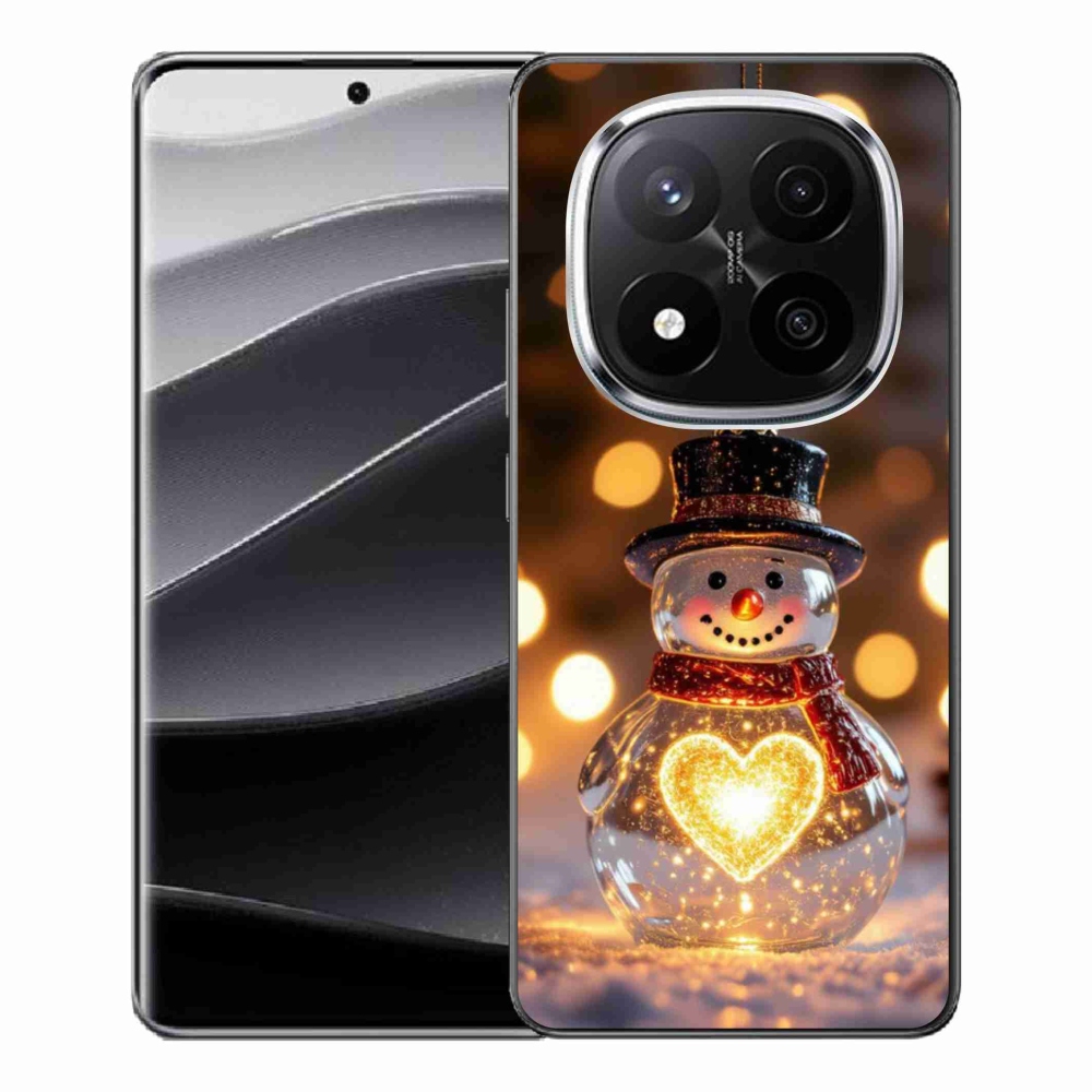 Gelový kryt mmCase na Xiaomi Remdi Note 14 Pro+ 5G - svítící vánoční sněhulák