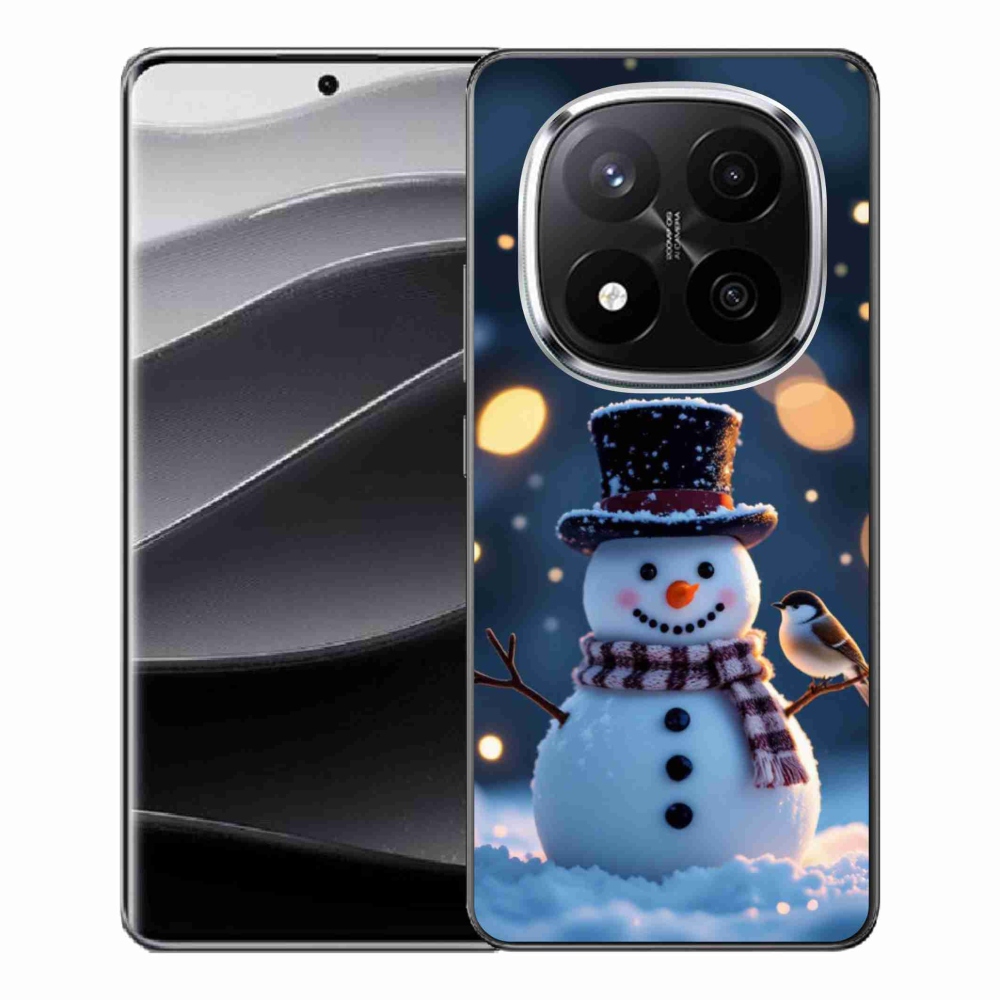 Gelový kryt mmCase na Xiaomi Remdi Note 14 Pro+ 5G - vánoční sněhulák