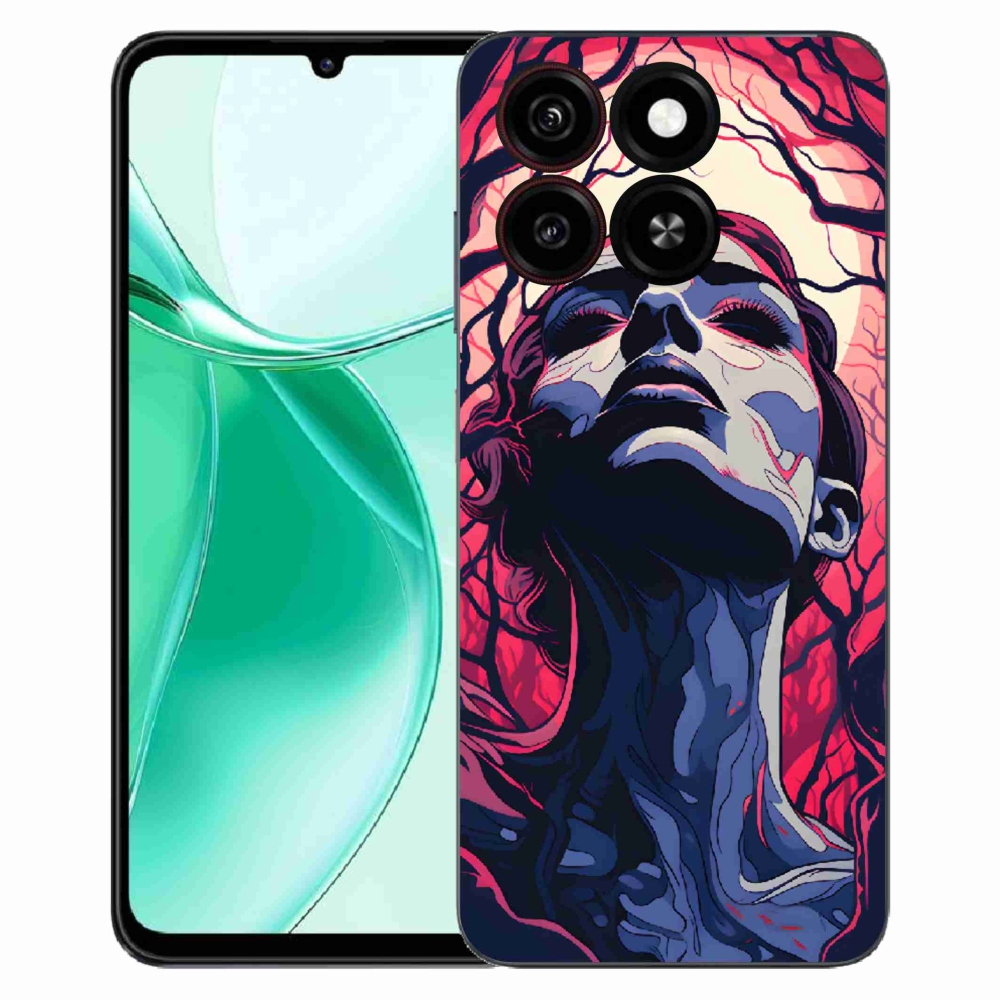 Gelový kryt mmCase na ZTE Blade A35 - abstraktní obličej