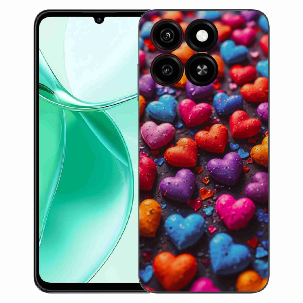 Gelový kryt mmCase na ZTE Blade A35 - barevná srdce