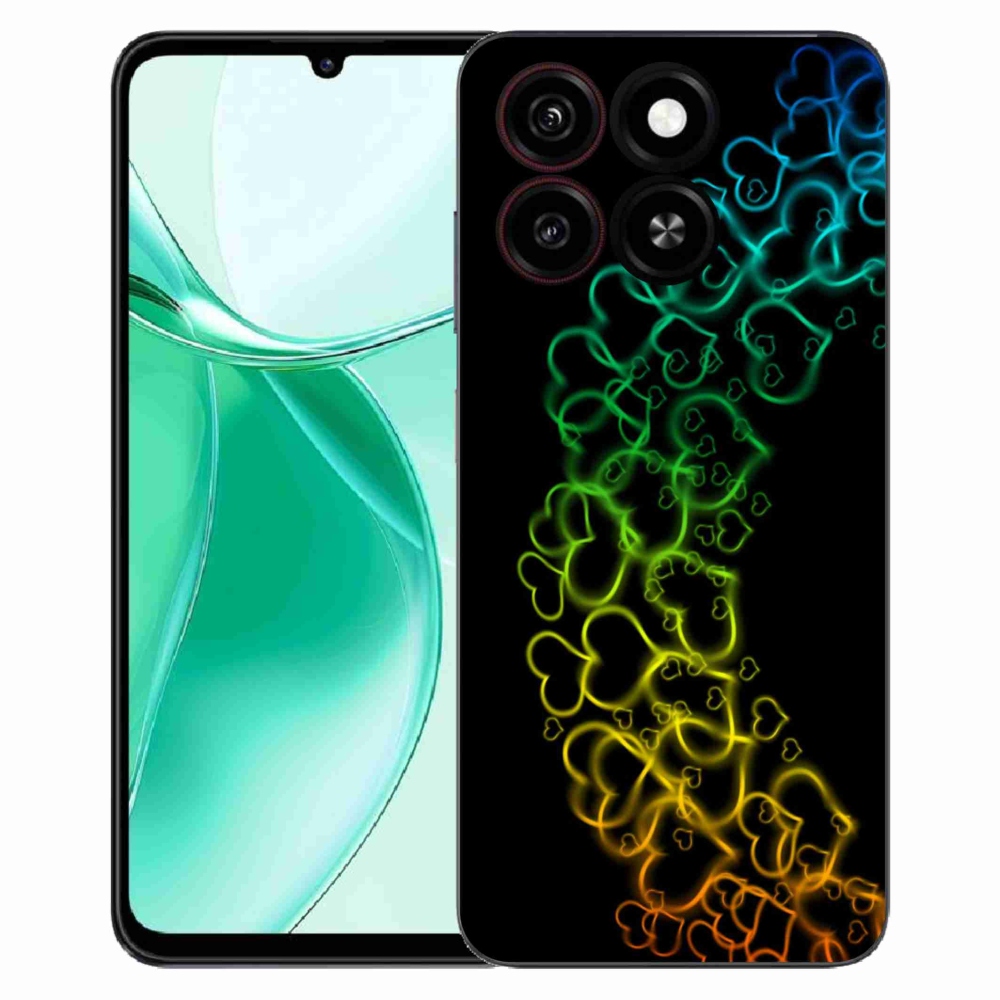 Gelový kryt mmCase na ZTE Blade A35 - barevná srdíčka