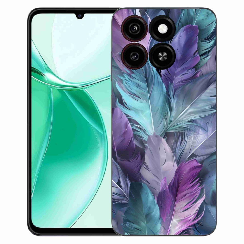 Gelový kryt mmCase na ZTE Blade A35 - barevné peří 2