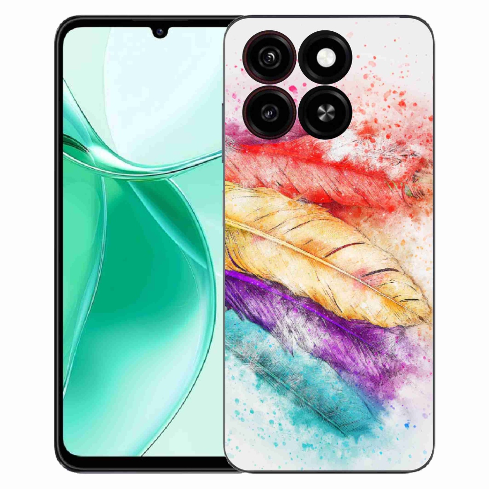 Gelový kryt mmCase na ZTE Blade A35 - barevné peří